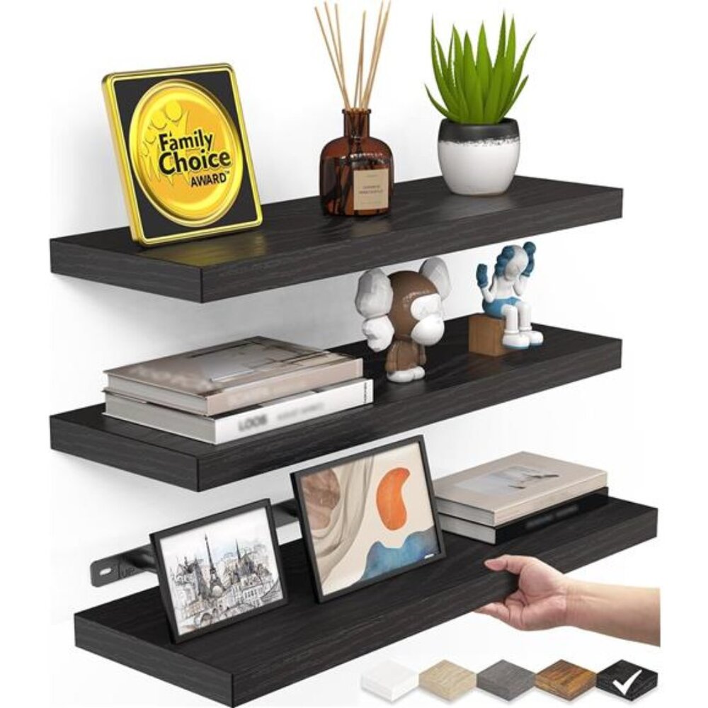 Floating Shelves for Wall, Wall Mounted Rustic Wood Shelves for Bathroom